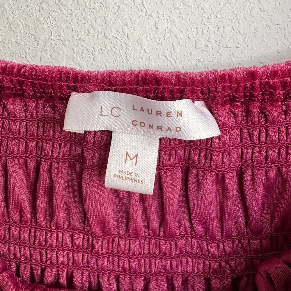 LC Lauren Conrad Velvet Dress in Rich Pink - Picture 2 of 4